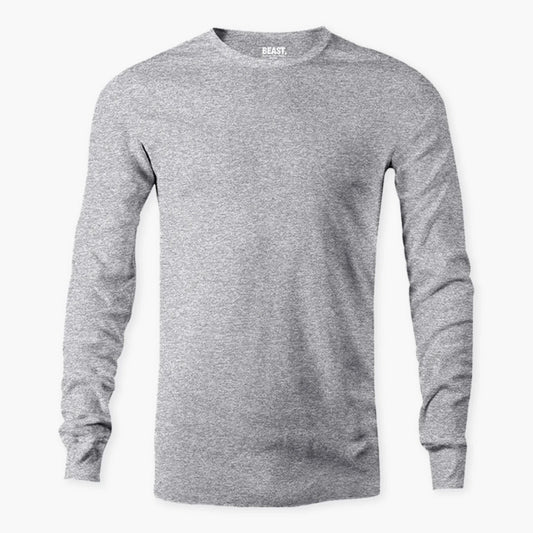 BEAST Grey Marl Long Sleeve T-shirt - TWOBERRY