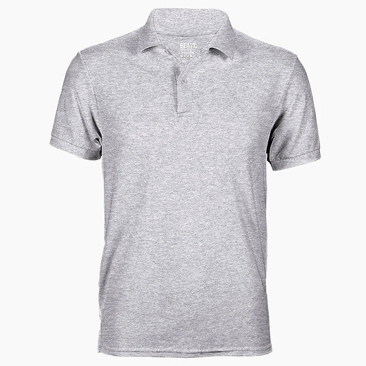 BEAST Grey Marl Polo T-shirt - TWOBERRY