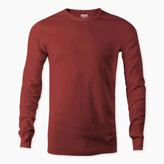 BEAST Rust Brown Long Sleeve T-shirt - TWOBERRY