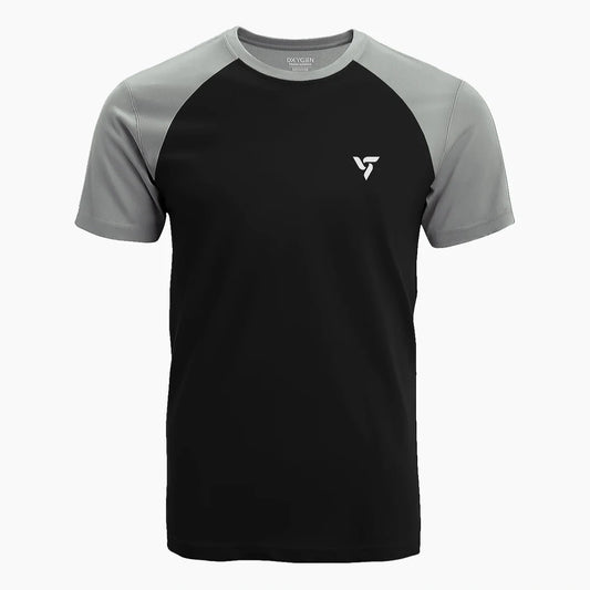 OXYGEN SPORTS Black & Cloudy Grey T-shirt