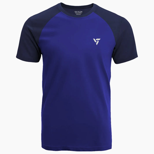 OXYGEN SPORTS Royal Blue & Navy Blue T-shirt - TWOBERRY