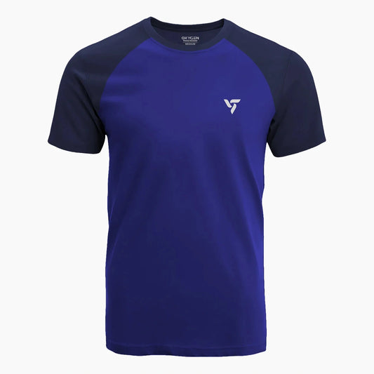 OXYGEN SPORTS Royal Blue & Navy Blue T-shirt
