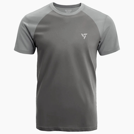 OXYGEN SPORTS Steel Grey & Cloud Grey T-shirt - TWOBERRY